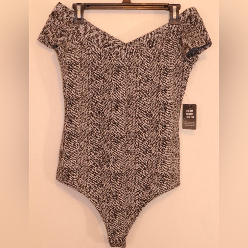 EXPRESS Black and White Body Suit